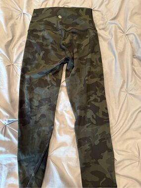 lululemon athletica Camo High-Rise Leggings in Olive and Dark Green
